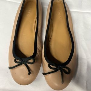 JCrew Pink ballerina flats 100% leather